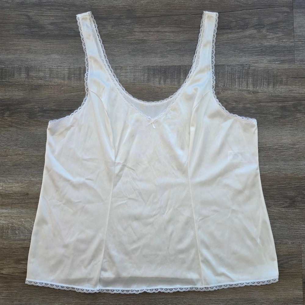 Vassarette Vintage White Lace Camisole Tank Top Y2K Coquette Medium 40